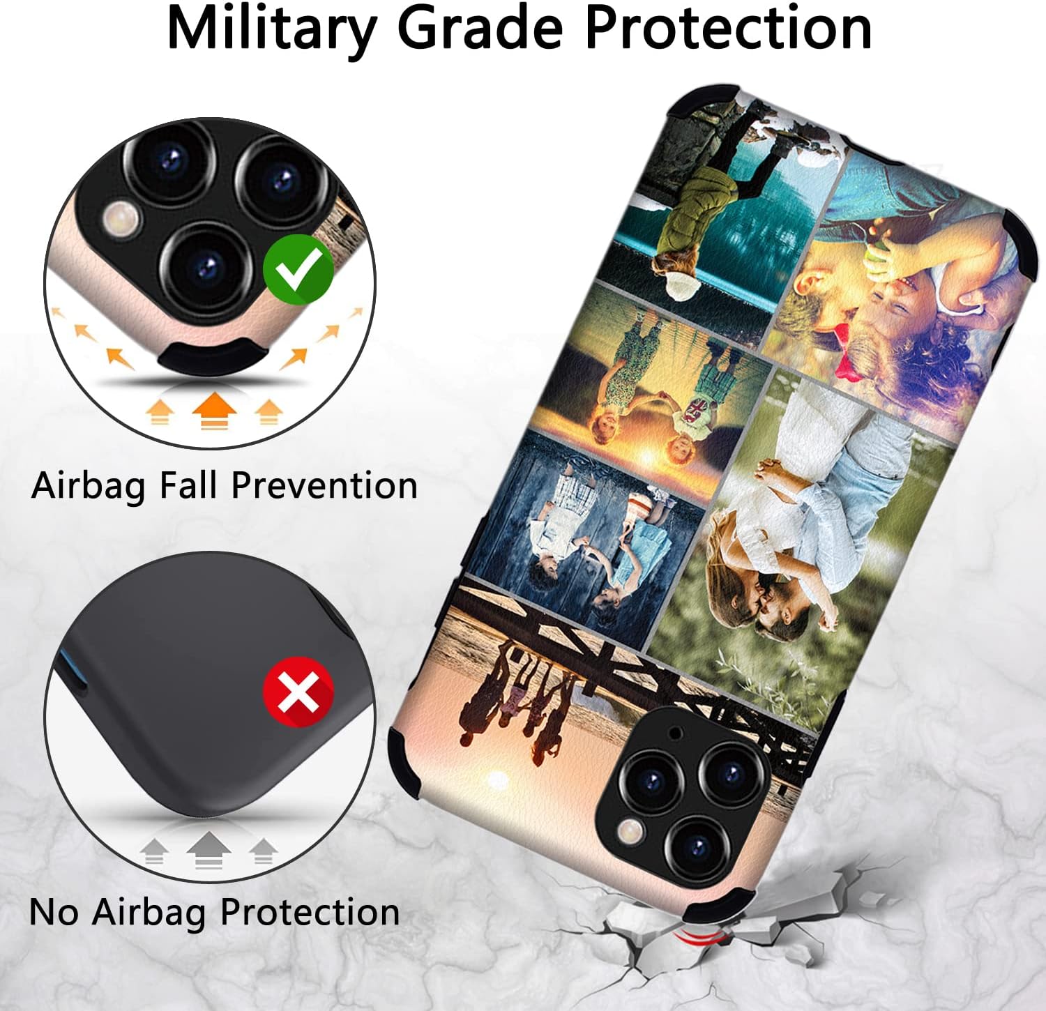 Bitrue Funda personalizada para iPhone 15 14 13 12 11 Pro Max XR X Xs Max 8 7 6 5 Plus se 2022, material de cuero artificial personalizado para