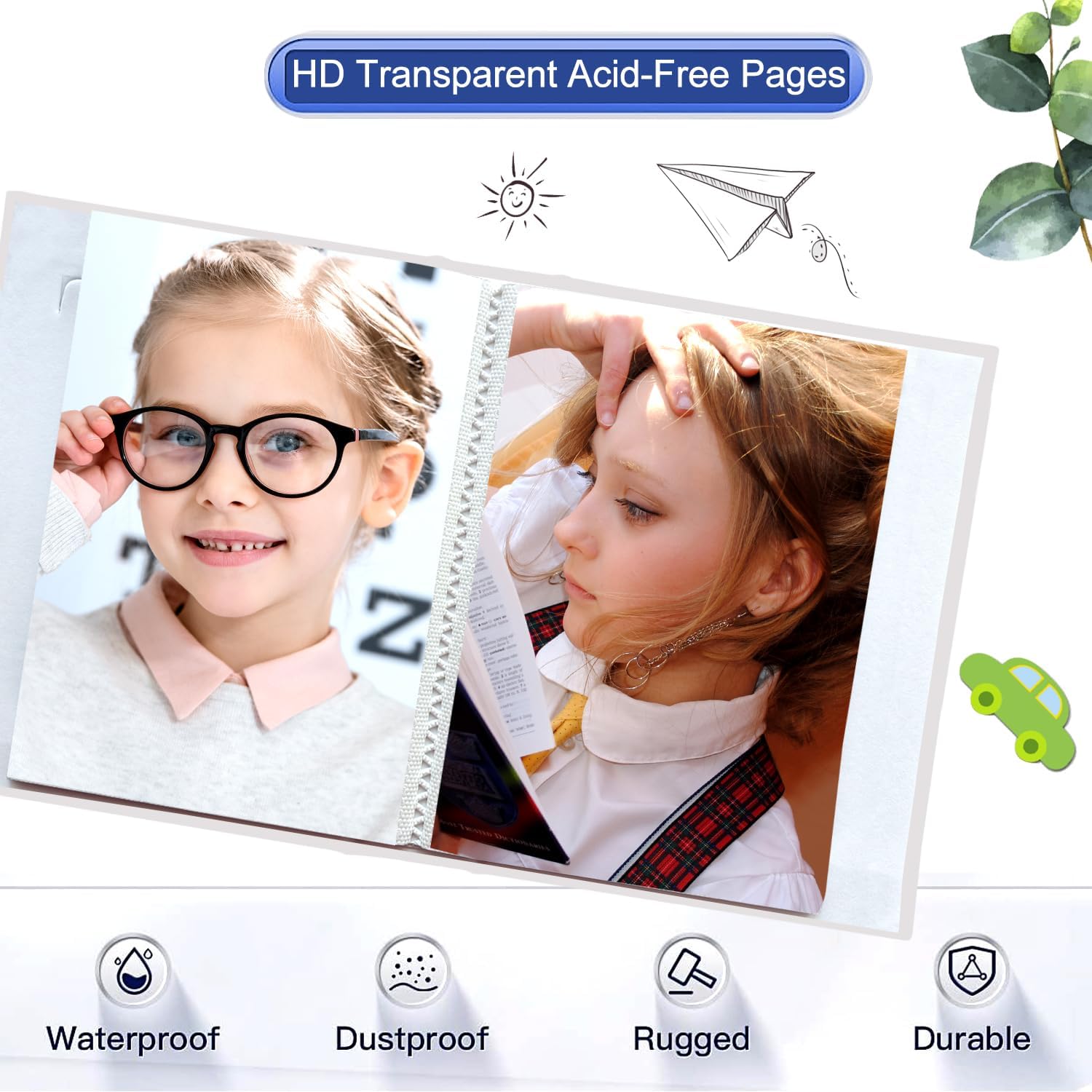 Zoview Art Álbum de fotos pequeño portátil de 4 x 6 pulgadas, cada 28 páginas transparentes con capacidad para 56 imágenes, mini álbumes de piel