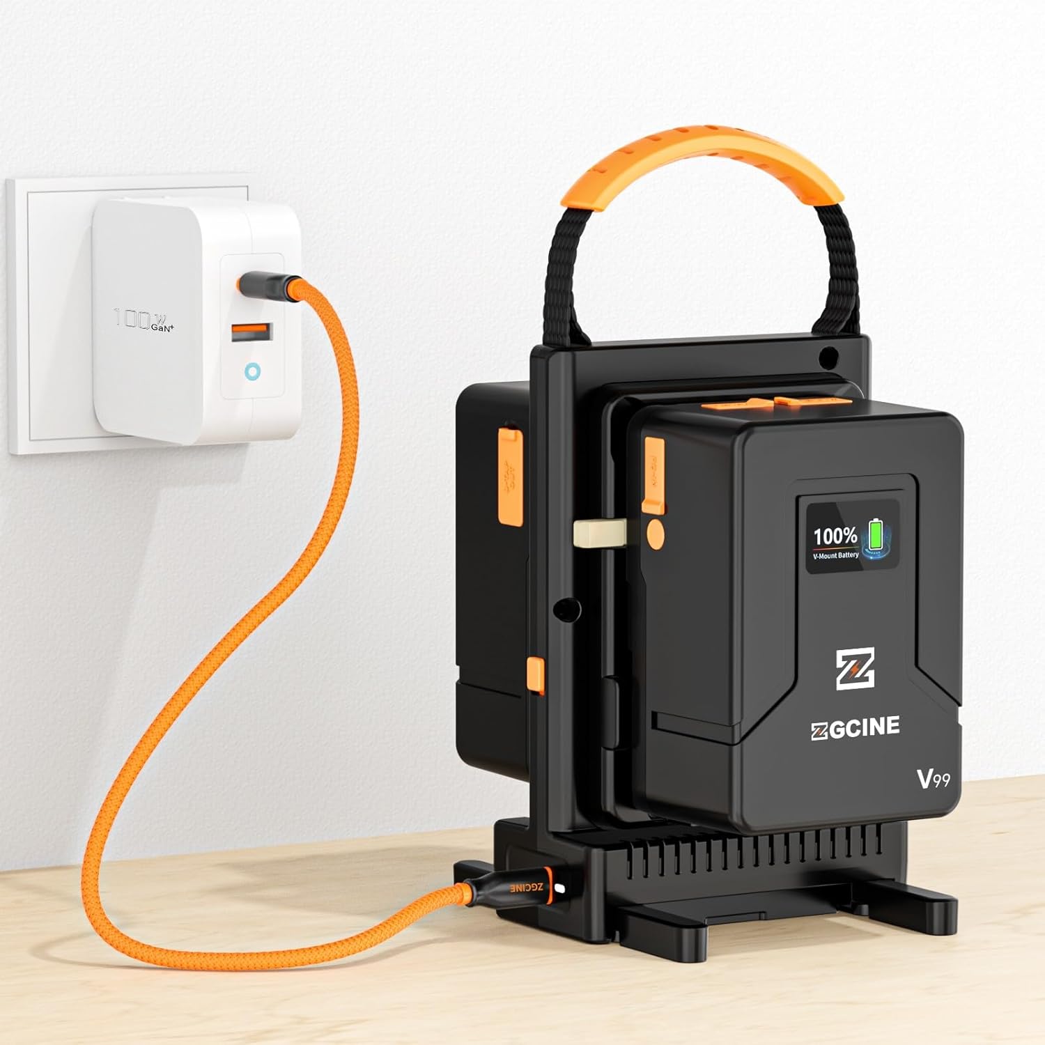 ZGCINE VM-C2 Kit de cargador dual para batería V-Mount V Lock, con fuente de alimentación USB-C PD100W, también compatible con Smallrig Neewer