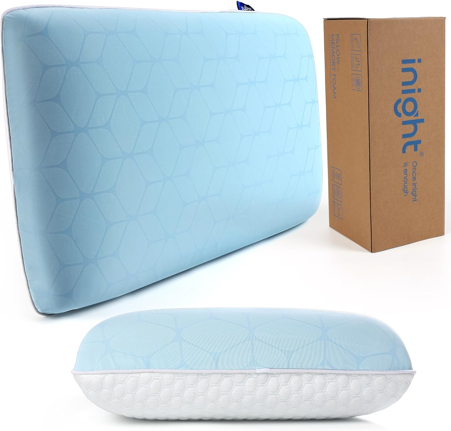 inight Almohada refrescante, almohadas de espuma viscoelástica de gel refrescante, almohada refrescante para personas que duermen con calor,