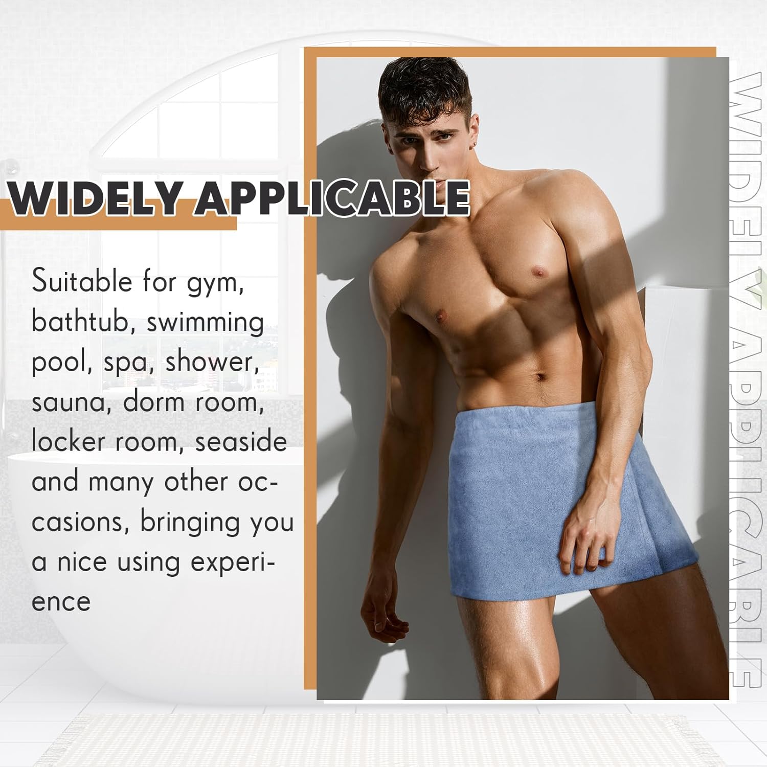 Mixweer 4 piezas de toallas de baño para hombre, pantalones cortos, envoltura de ducha para hombres, 11.81 pulgadas, toalla con cierre para hombre,