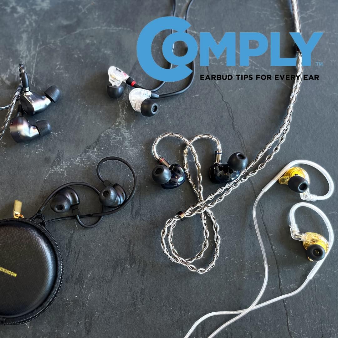 Comply 500 Series Round 2.0 Almohadillas de espuma para KZ ZS10 Pro, ZSX, AKG N5005, Moondrop Aria, Kato & Chu, FiiO FH7 y más.  Máxima comodidad