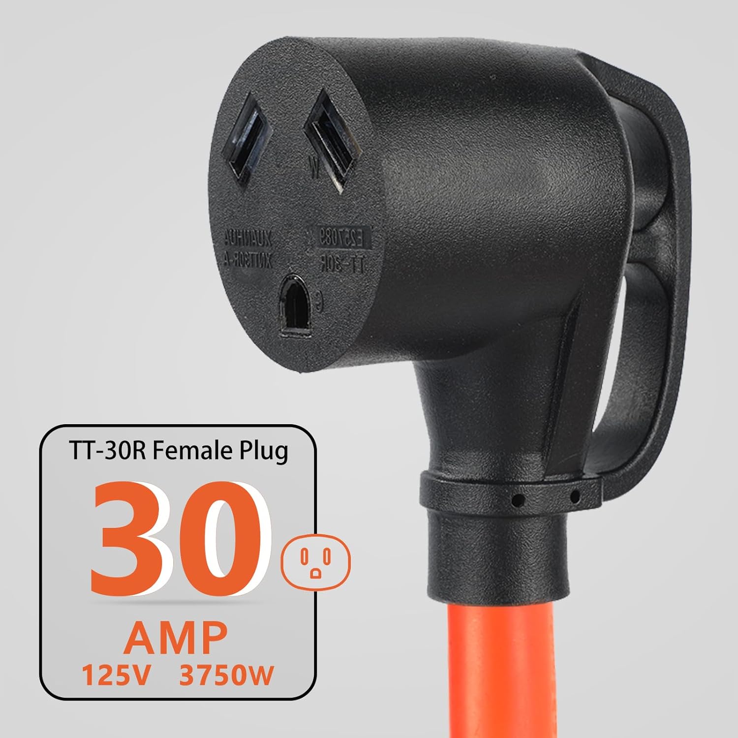 Adaptador de generador RV de 30 amperios, 14 pulgadas, 3 clavijas, L5-30P, bloqueo giratorio, enchufe macho a hembra TT-30R, cable adaptador de