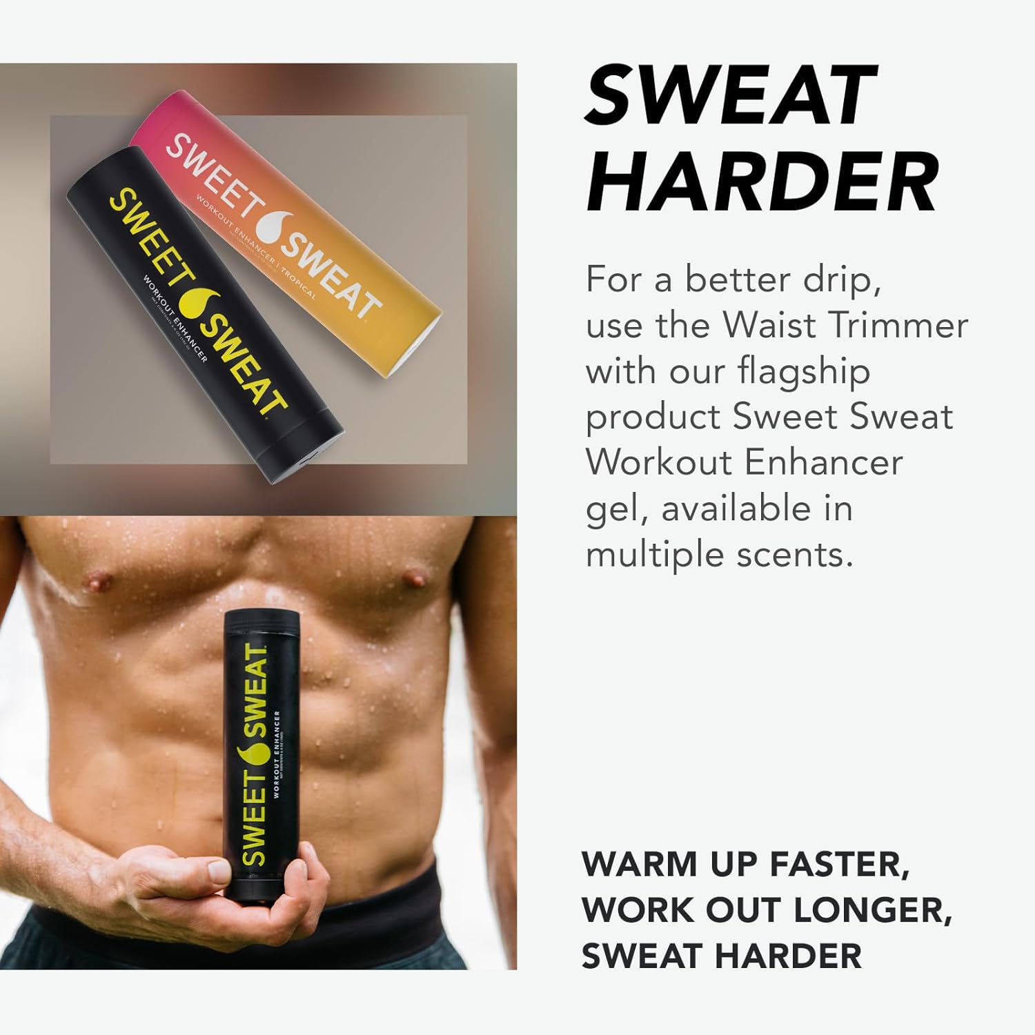 Sports Research – Faja reductora de cintura Sweet Sweat, la banda de sudoración aumenta la temperatura del estómago para reducir el peso del agua