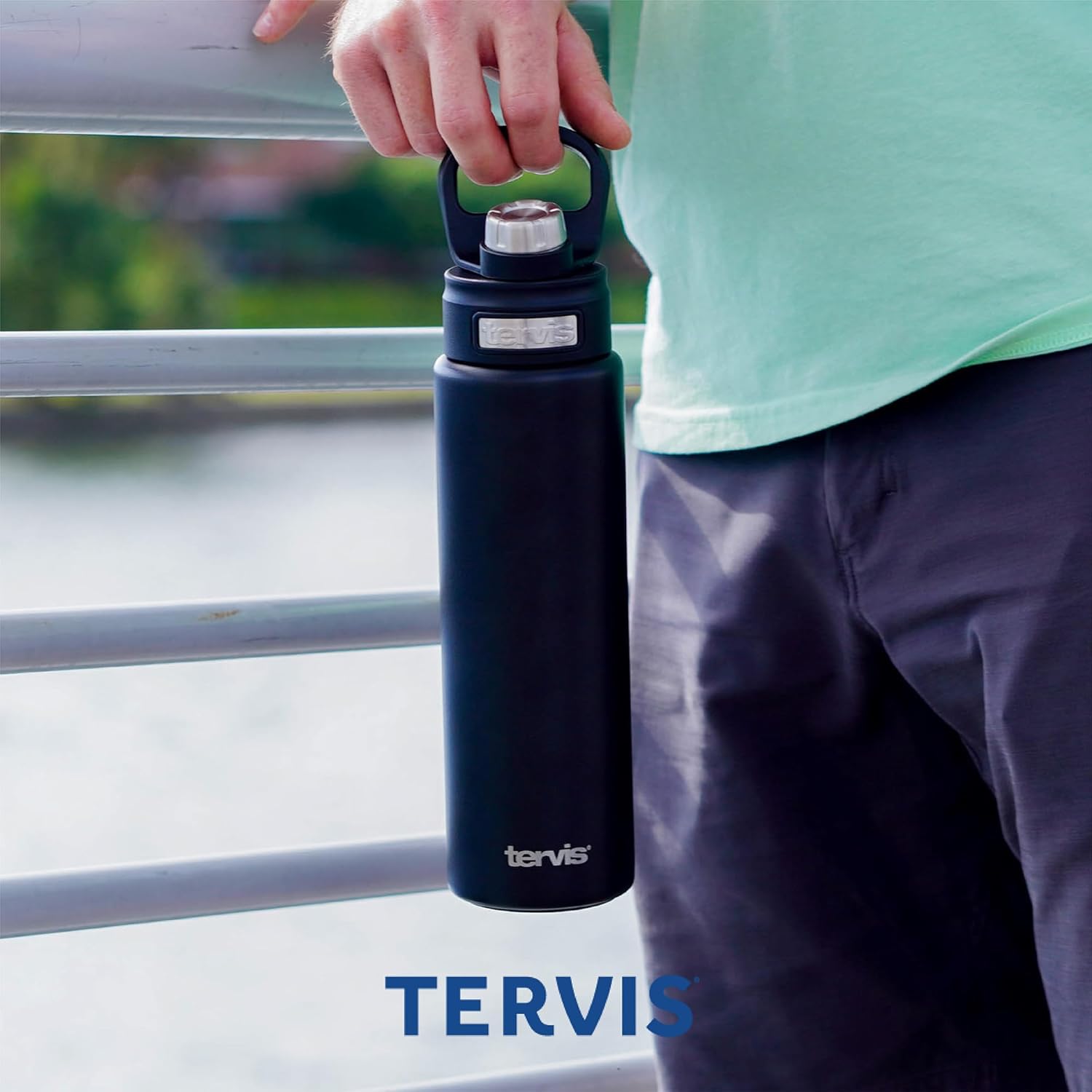 Tervis Leopard Animal Print Collection – Vaso aislado de triple pared para viaje mantiene las bebidas frías, botella de boca ancha de 24 onzas,