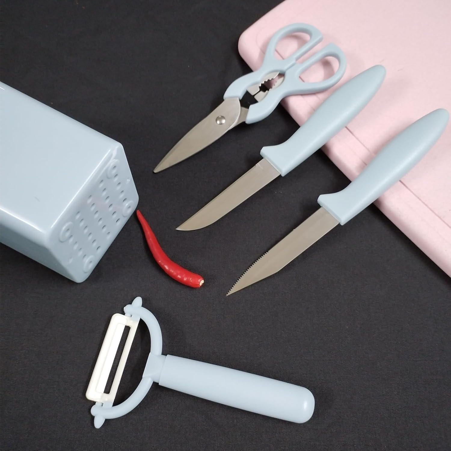 Cuchillo de pelar Juego de cuchillos de frutas Tijeras de cocina multiusos Pelador de verduras