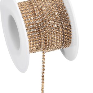 uxcell Cadena de diamantes de imitación de cristal de 11 yardas, 0.079 pulgadas (0.079 in) para coser y cerrar la cadena para manualidades, joyas, uxcell Cadena de diamantes de imitación de cristal de 11 yardas, 0.079 pulgadas (0.079 in) para coser y cerrar la cadena para manualidades, joyas,