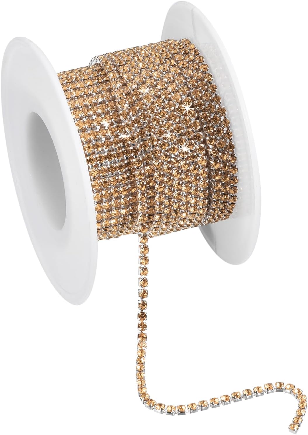 uxcell Cadena de diamantes de imitación de cristal de 11 yardas, 0.079 pulgadas (0.079 in) para coser y cerrar la cadena para manualidades, joyas,