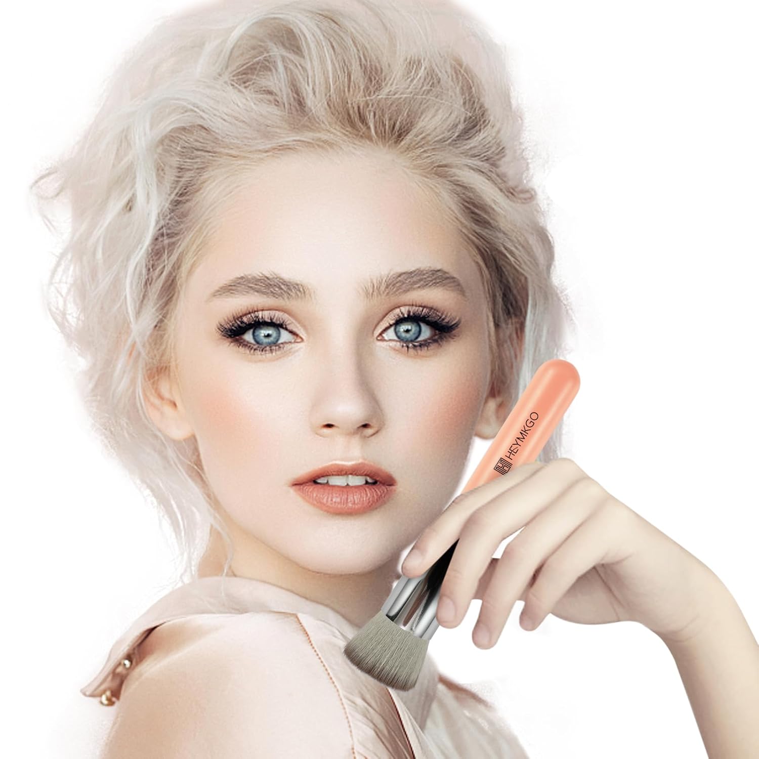 HEYMKGO – Brocha para base de maquillaje líquido, brochas de maquillaje sintético profesional para mezclar polvo líquido o crema, herramientas de