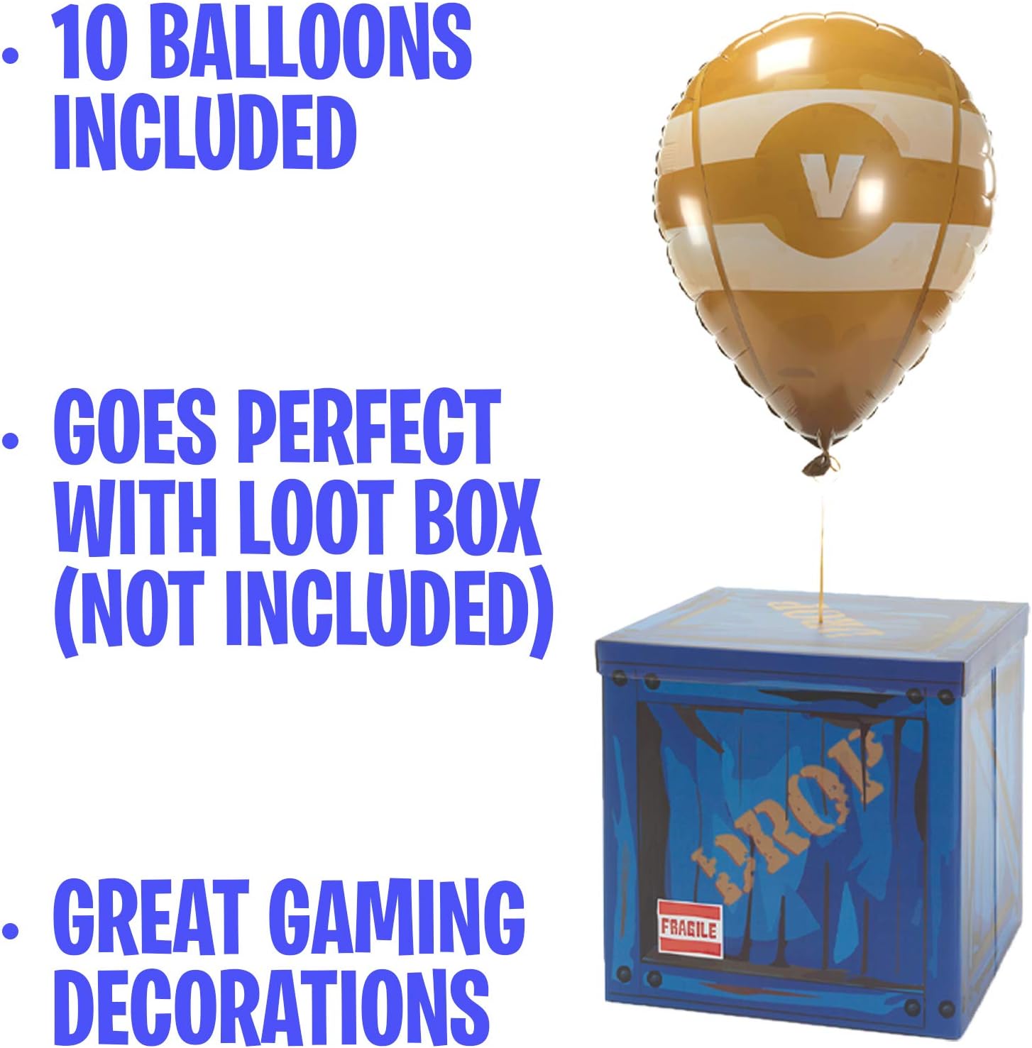 Globos amarillos grandes para caja de botín (paquete de 10)  Suministros de fiesta de cumpleaños para jugadores  Va con mercancía, jarras para