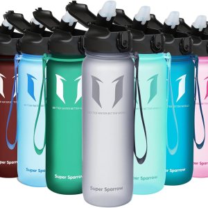 Super Sparrow Sports Water Bottle with Straw – 25 oz32 oz – Non-Toxic BPA Free & Eco-Friendly Tritan Co-Polyester Plastic Water Bottle – Leak Proof Super Sparrow Sports Water Bottle with Straw – 25 oz32 oz – Non-Toxic BPA Free & Eco-Friendly Tritan Co-Polyester Plastic Water Bottle – Leak Proof