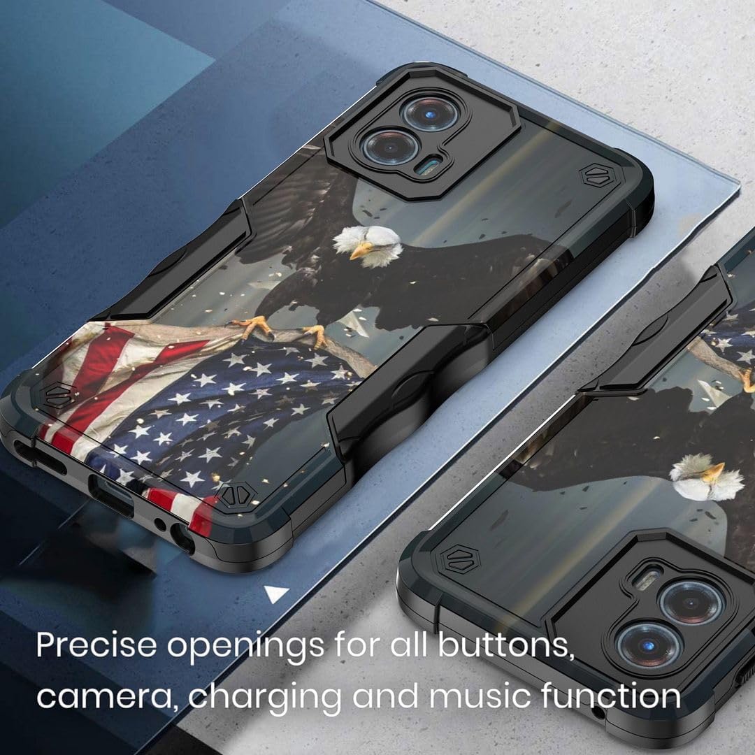 Funda compatible con Motorola Moto G Stylus 5G 2023 (solo 5G – 2023 lanzado), funda protectora híbrida a prueba de golpes, diseño de águila calva