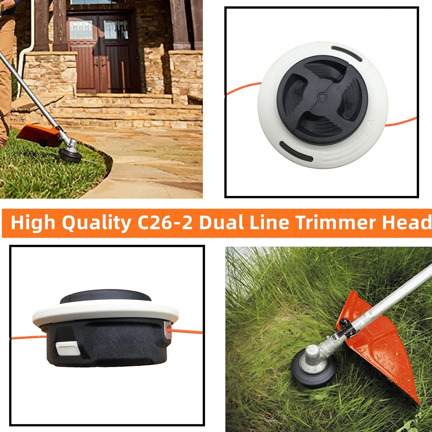 Cabezal de recortadora C26-2 4002 710 2169 para Stihl FS55 FS56 FS70 FS80 FS85 FS89 FS90 FS94 FS100 FS120 FS130 FS240 FS250 FS260R FR130 FR44 10