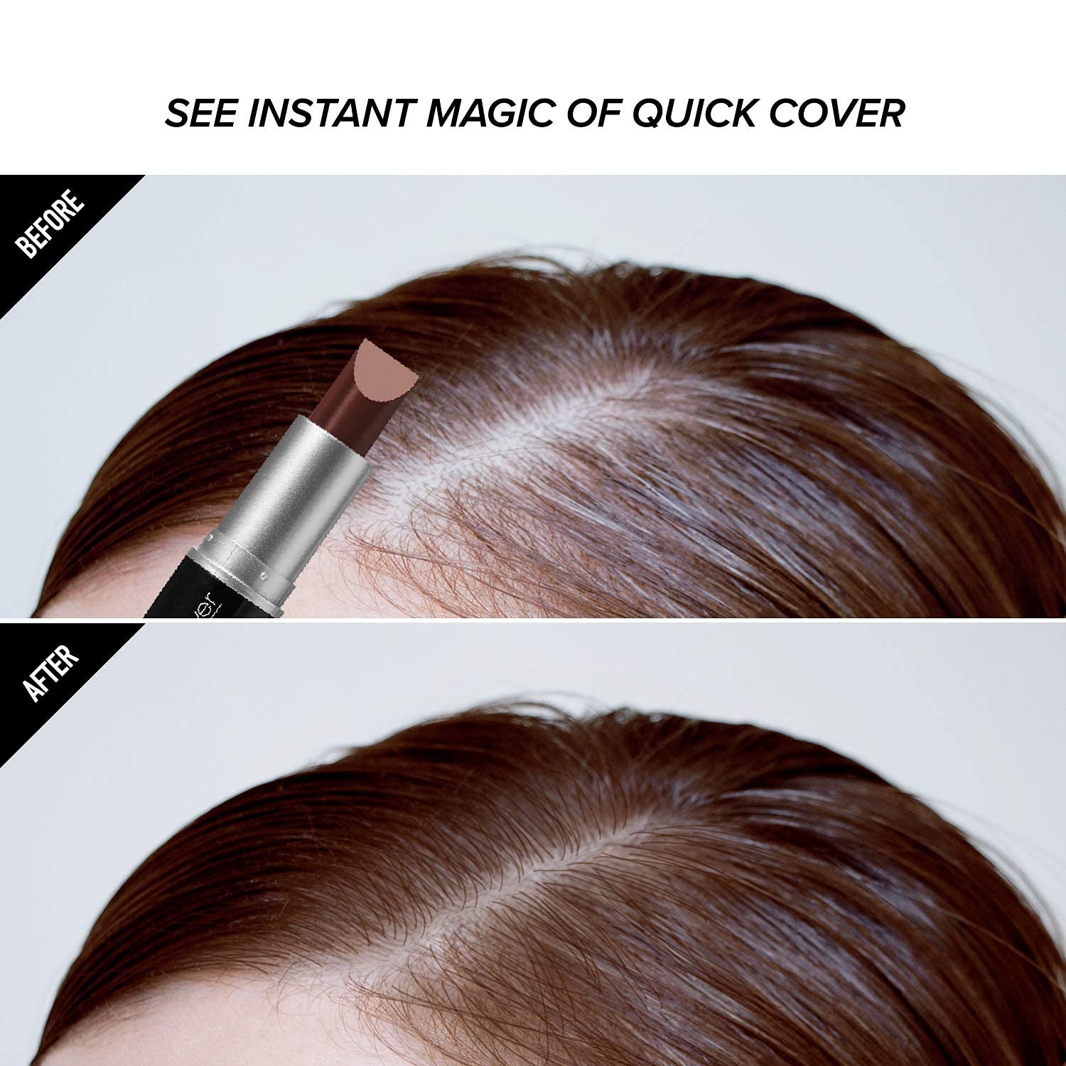Kiss Tapa rápida Cabello gris retoque húmedo Stick Type KGC (marrón)