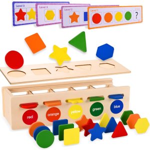 VIINKEN Juguetes Montessori para niños de 1 a 2 años, caja clasificadora de formas de color, juguetes educativos de aprendizaje preescolar para VIINKEN Juguetes Montessori para niños de 1 a 2 años, caja clasificadora de formas de color, juguetes educativos de aprendizaje preescolar para