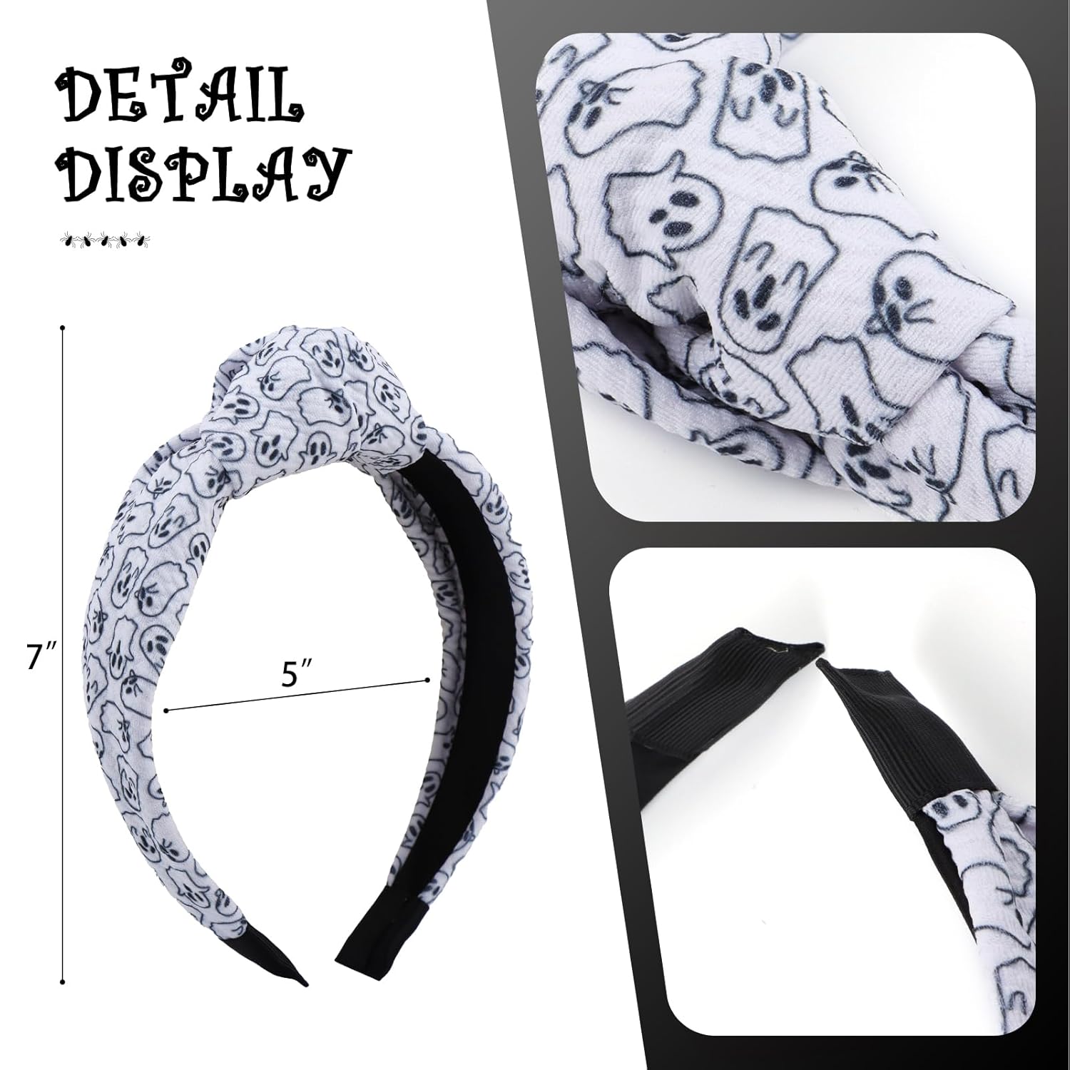 YanJie Diademas anudadas de Halloween para mujeres y niñas, accesorios para el cabello espeluznantes de fantasma, calabaza, accesorios para el