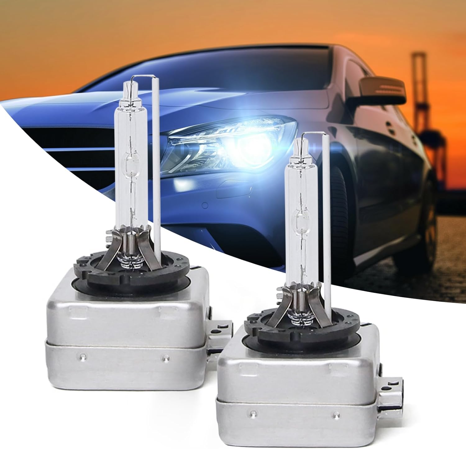 Fogfar 2 bombillas HID para automóvil, bombillas de repuesto originales D1S de 6000 K, bombillas superbrillantes de 35 W, bombillas universales para