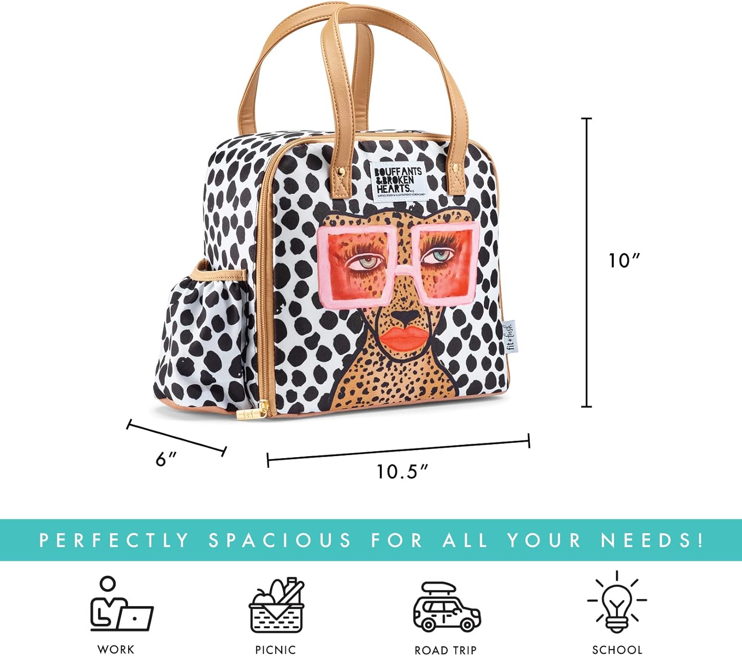 Fit & Fresh Wichita Lonchera aislada con bolsa lateral y asas de transporte, kit completo de almuerzo incluye vaso a juego, 2 recipientes y bolsa de