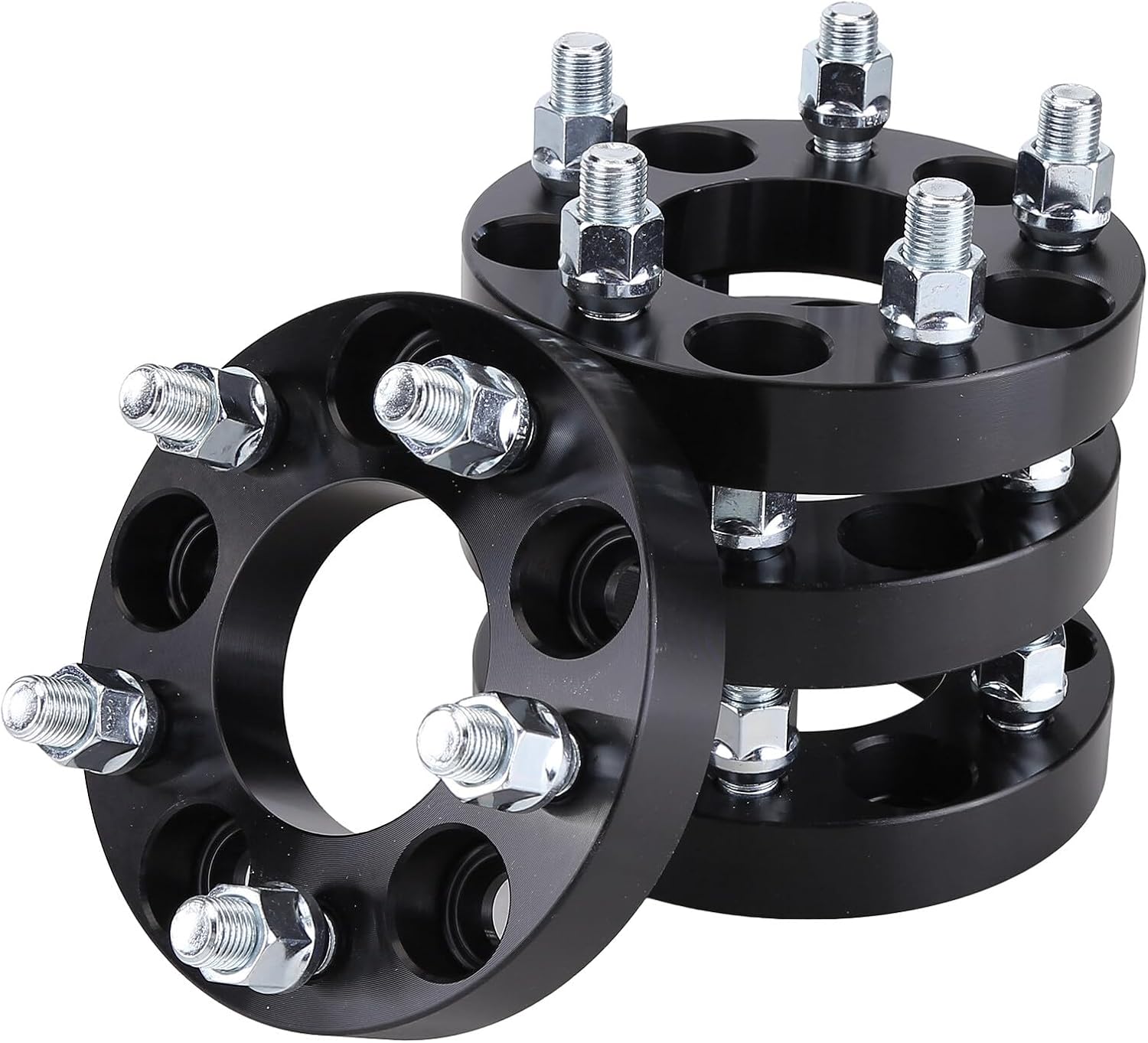 4 espaciadores de rueda centrados de brida de 1 pulgada y 5 x 4.5 pulgadas con pernos M14x1.5 de diámetro de 2.815 in compatibles con ChargerSRT