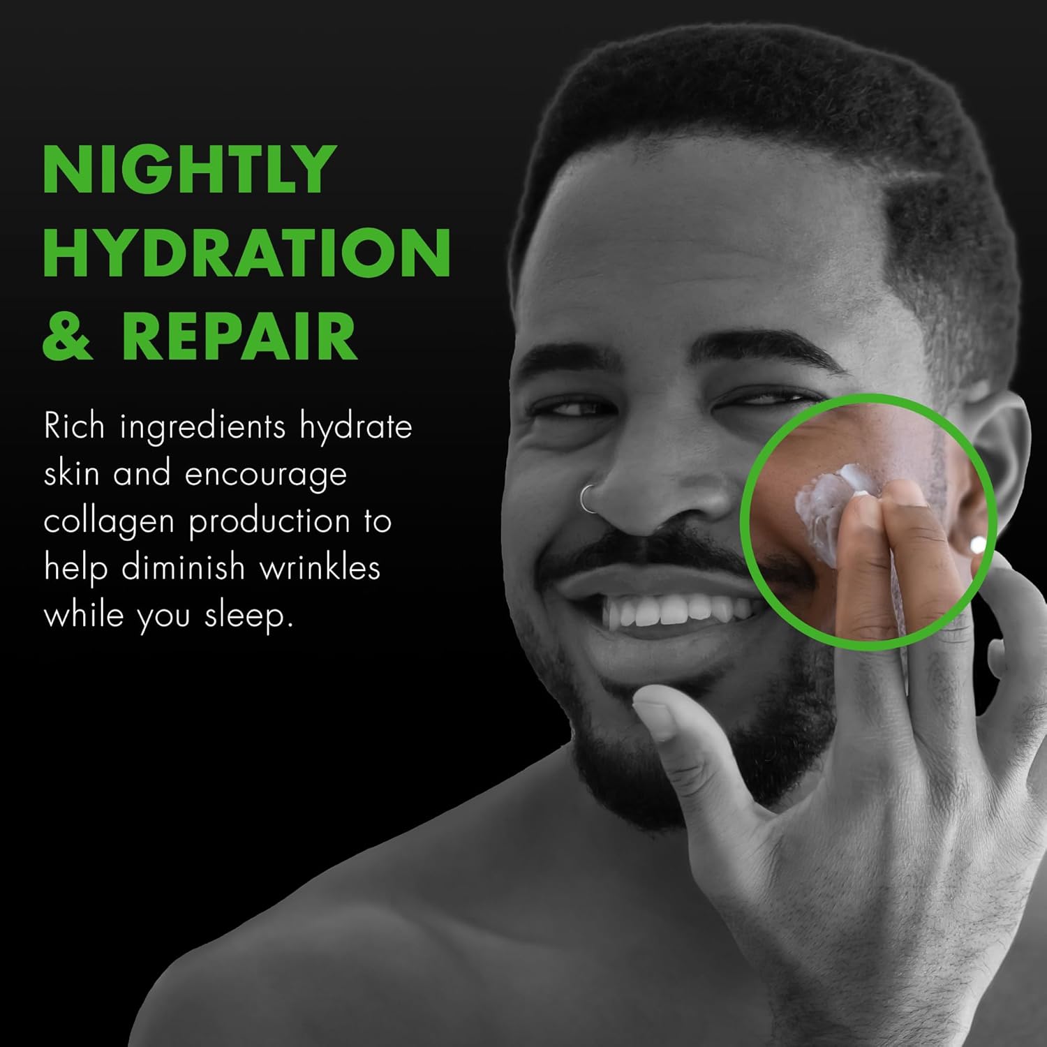 Tiege Hanley Crema de noche para hombre, crema hidratante facial PM Night-Time – Crema antienvejecimiento para las arrugas para hombres con piel