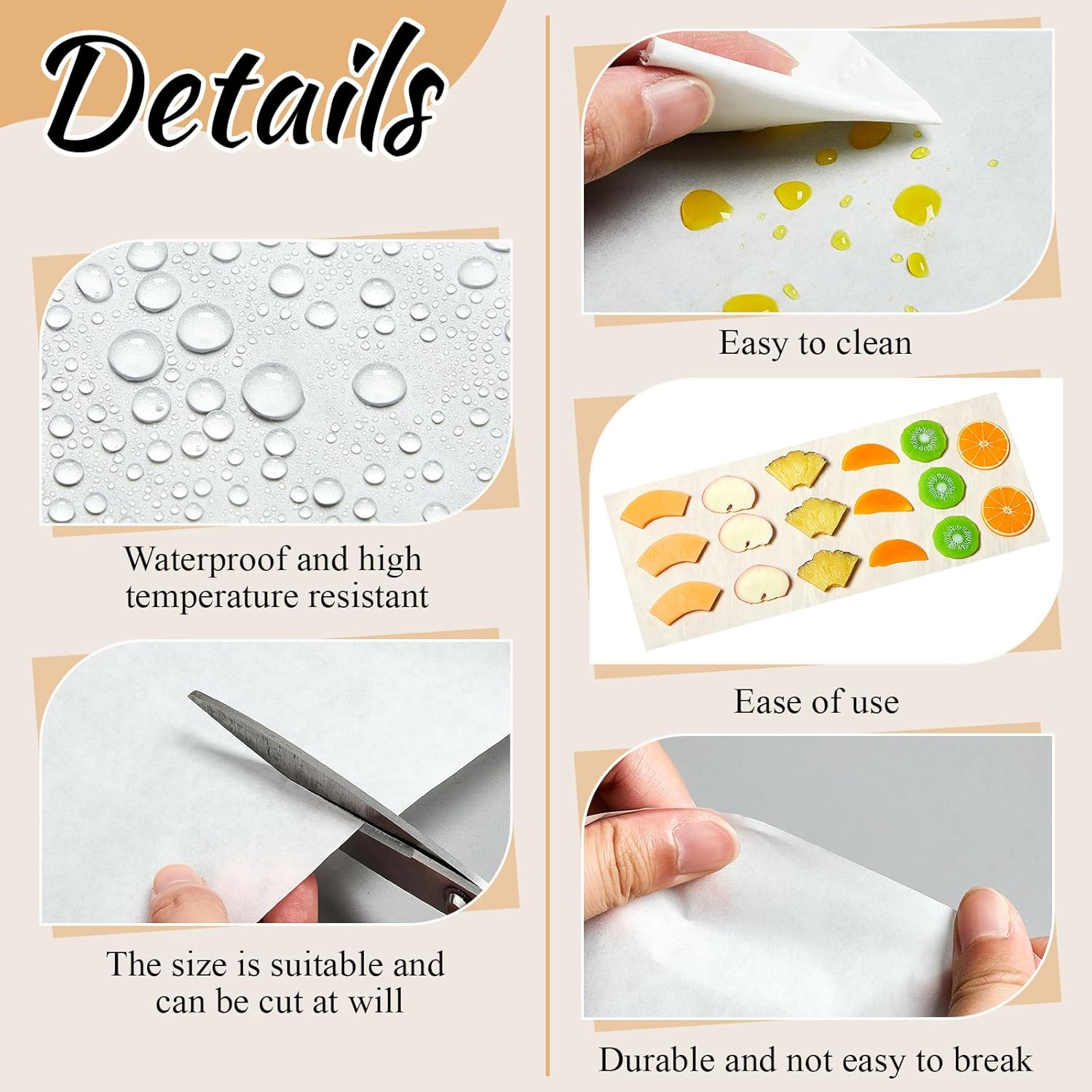 Juego de 200 bandejas para liofilizar, papel pergamino, accesorios de servicio de alimentos precortados compatibles con bandejas de secado de