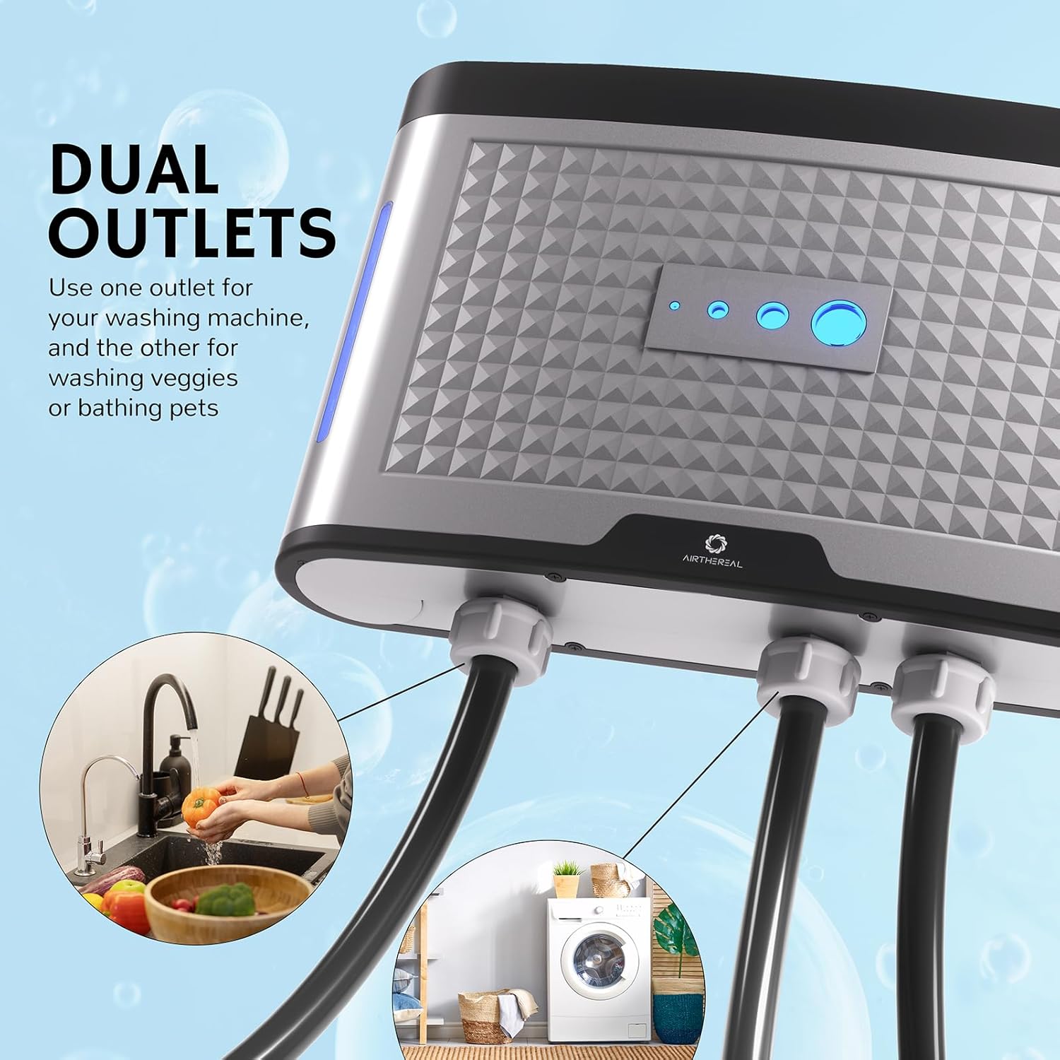 AIRTHEREAL AH20K Sistema de lavandería con ozono – Generador de ozono para lavadora, dispositivo de agua con ozono – Desinfecta y lava la ropa con