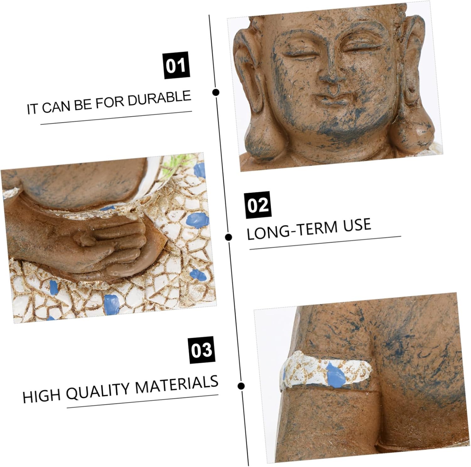 Garneck 2 pcs Buddha Statue Ornament Desktop feng Shui Statue Resting Buddha Sculpture decoraciones para salas de casa House Decorations for Home