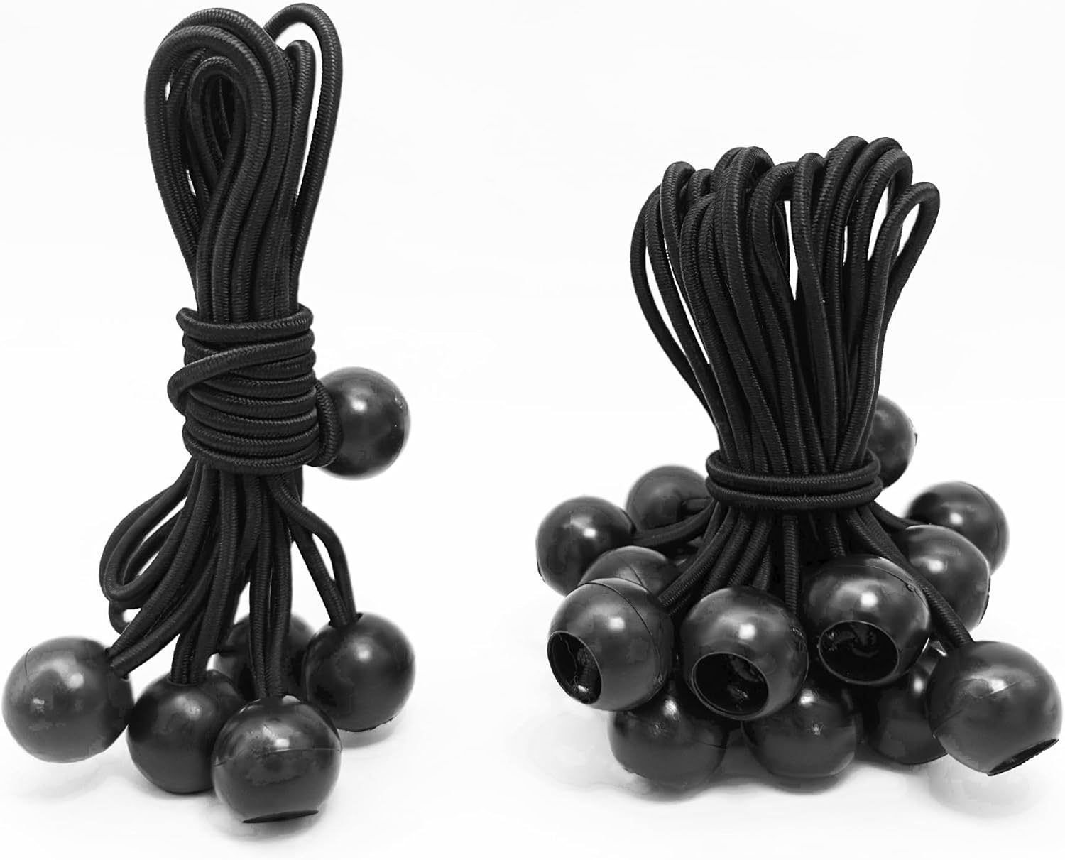 Cuerdas elásticas cortas con bola resistente de 0.197 in de grosor, cuerda elástica para camping, lona, tienda de campaña, 20 unidades de 6 pulgadas
