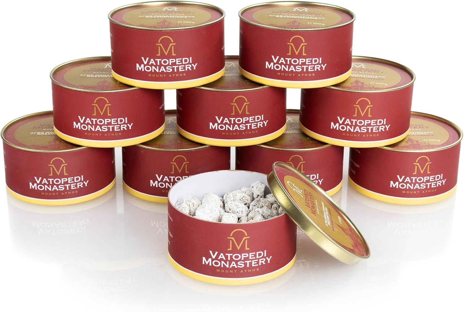 Incienso Monástico Puro del Monte Athos con la Auténtica Receta Tradicional 10 x 3.53 oz (Mirra)