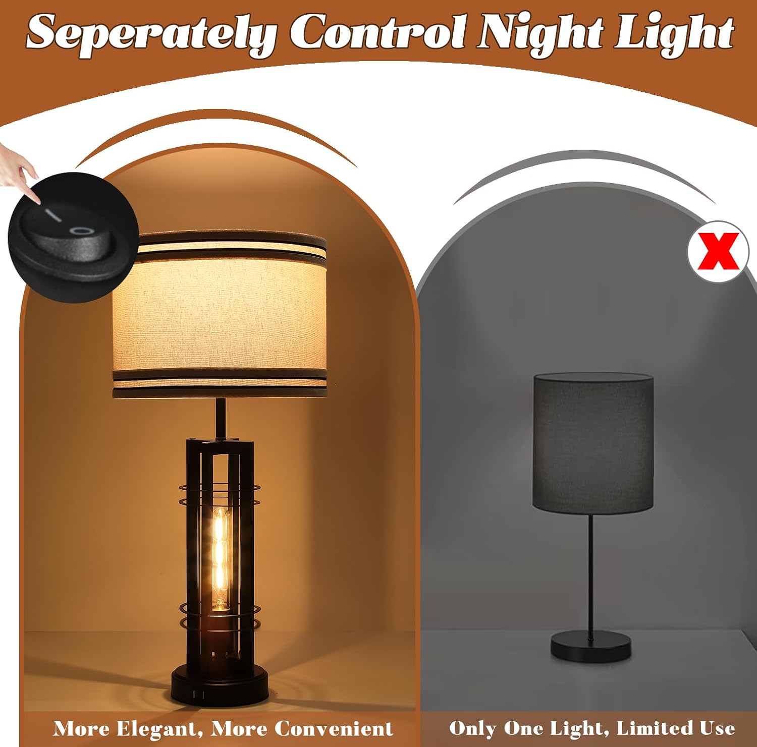 Lámparas de mesa de 27 pulgadas con 2 luces para sala de estar, control táctil, juego de 2 lámparas de mesa altas, lámparas de mesa regulables de 3