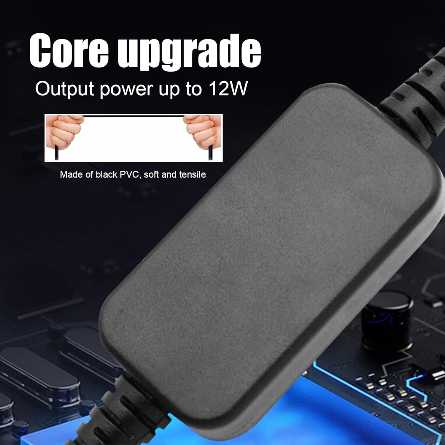Adaptador USB para encendedor de cigarrillos de automóvil, 11.4 pies, de plástico, impermeable, de 5 V a 12 V, conexión de grabadora de conducción