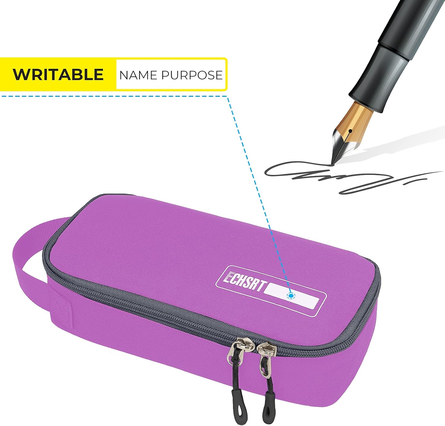 Estuche grande para lápices, estuche duradero para bolígrafos con gran capacidad, bolsa de papelería portátil minimalista con asa para escuela,
