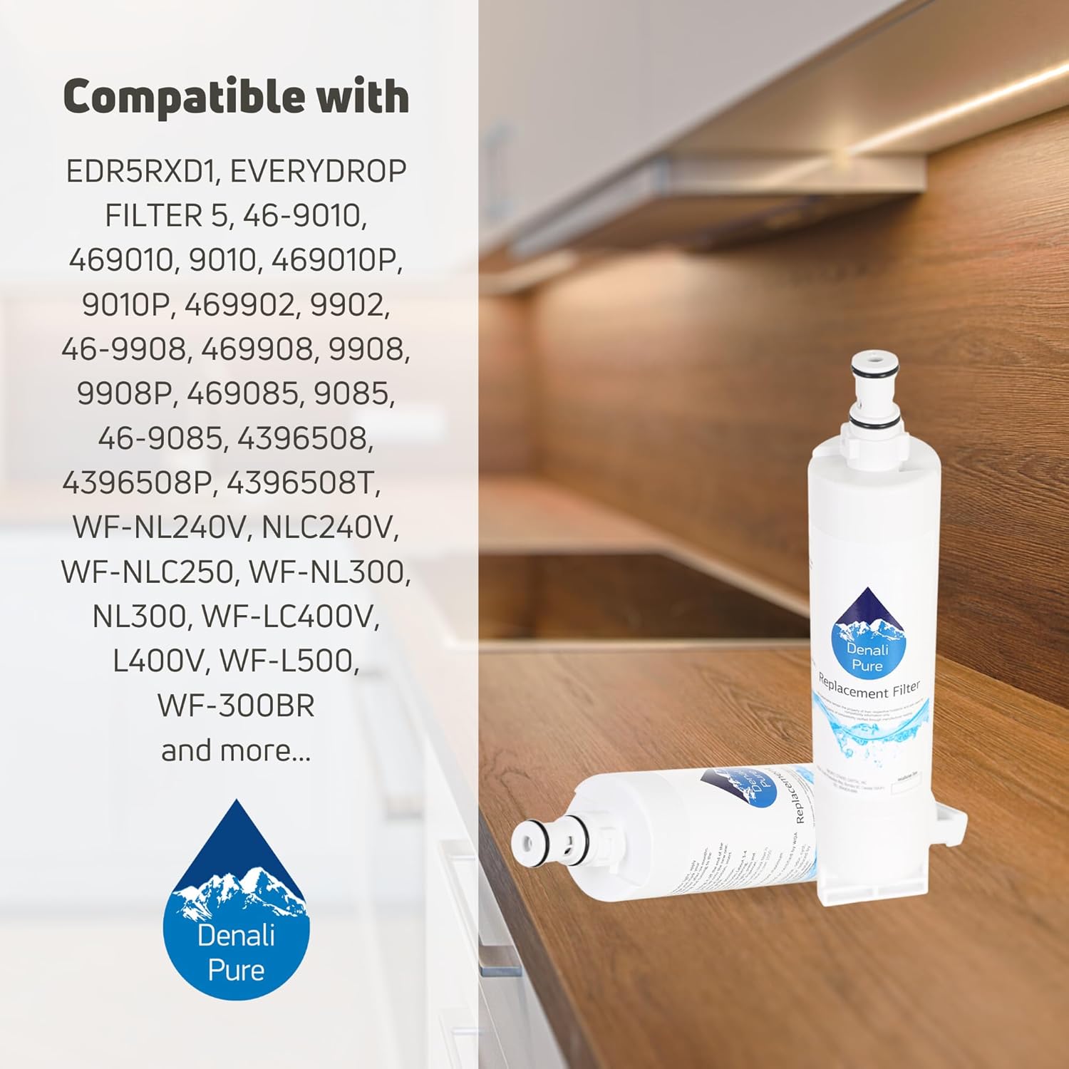 Paquete de 3 filtros de agua de repuesto para refrigerador Whirlpool GD5SHAXLB02, compatible con cartucho de filtro de agua para refrigerador