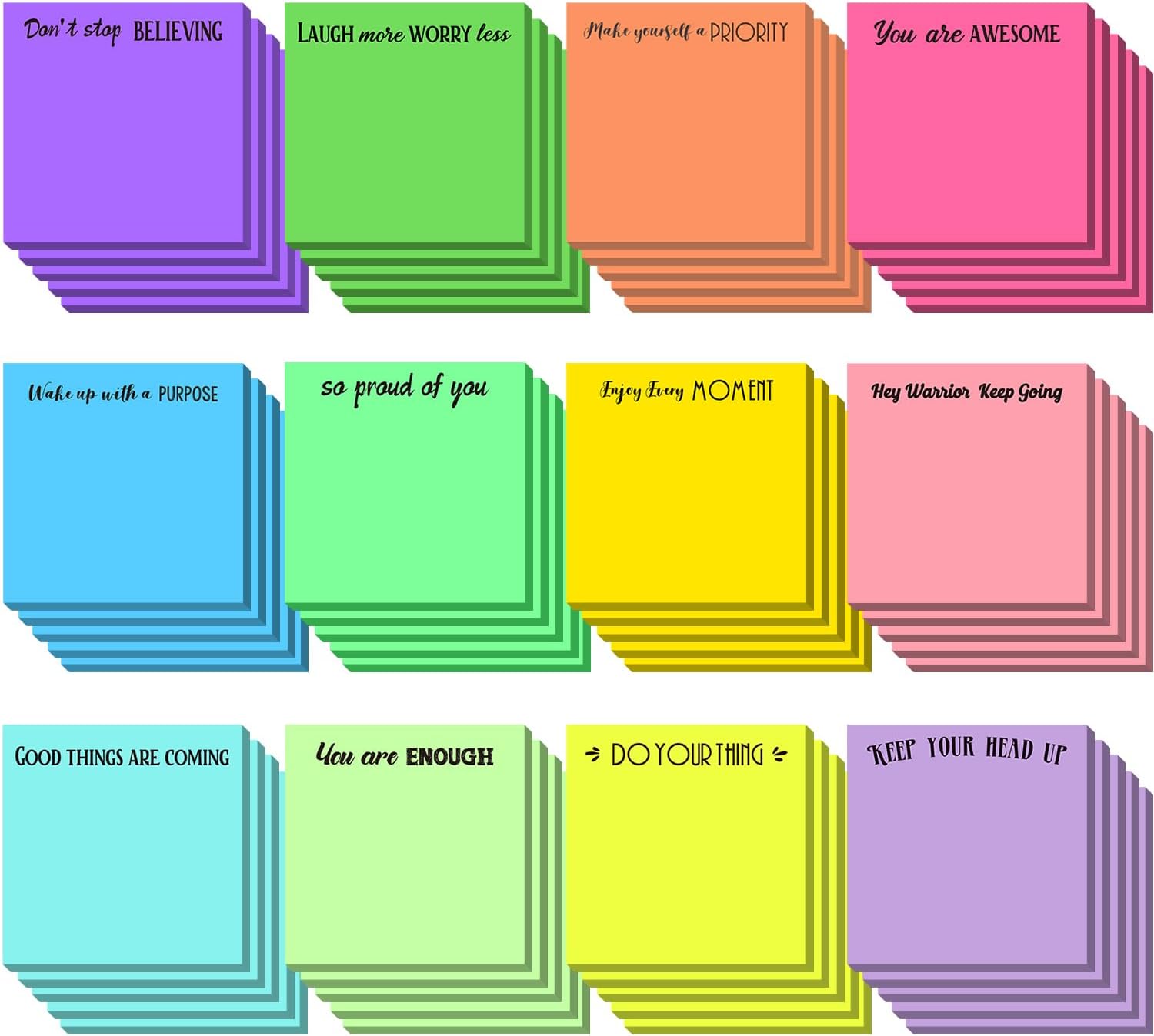 60 notas adhesivas inspiradoras de 3 x 3 pulgadas, divertidos bloc de notas motivacionales, regalos positivos para profesores, enfermeras,