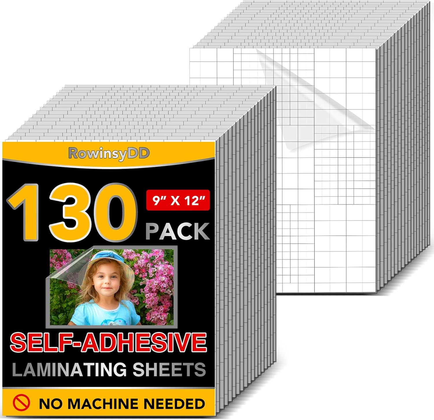 130 hojas de laminación autoadhesivas, 9 x 12 pulgadas, hojas laminadoras transparentes, no necesitan máquina, hojas laminadas autosellantes