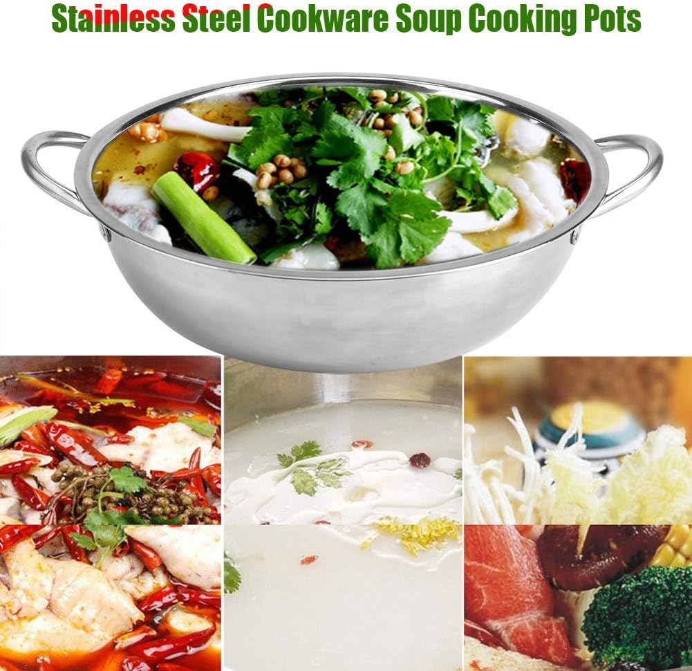 Sartén de cocina de acero inoxidable, olla de inducción de 12 pulgadas, olla de chef con doble asa, sartén para saltear para lavavajillas y horno