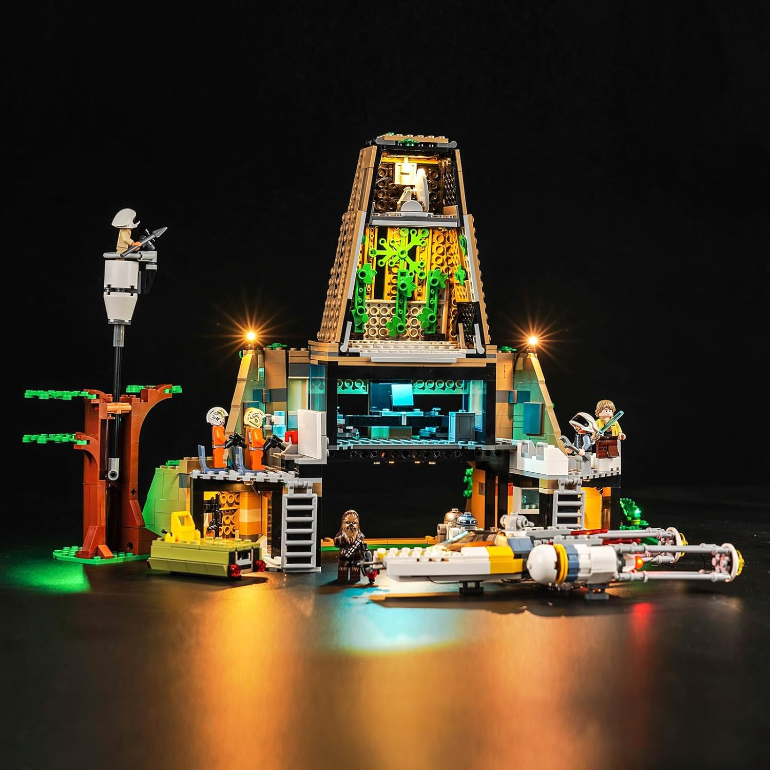 Kit de luz LED mejorado para Lego Star Wars A New Hope Yavin 4 Rebel Base Building Set, compatible con Lego 75365 (modelo no incluido)