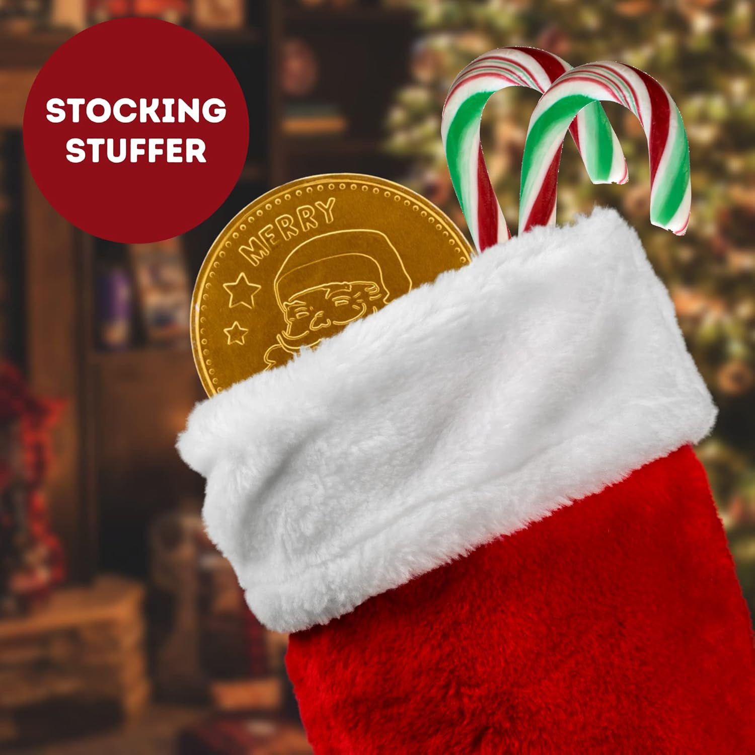 Merry Christmas – Monedas de chocolate con leche de alta calidad, envueltas individualmente en papel de aluminio, con cara de Papá Noel, paquete de