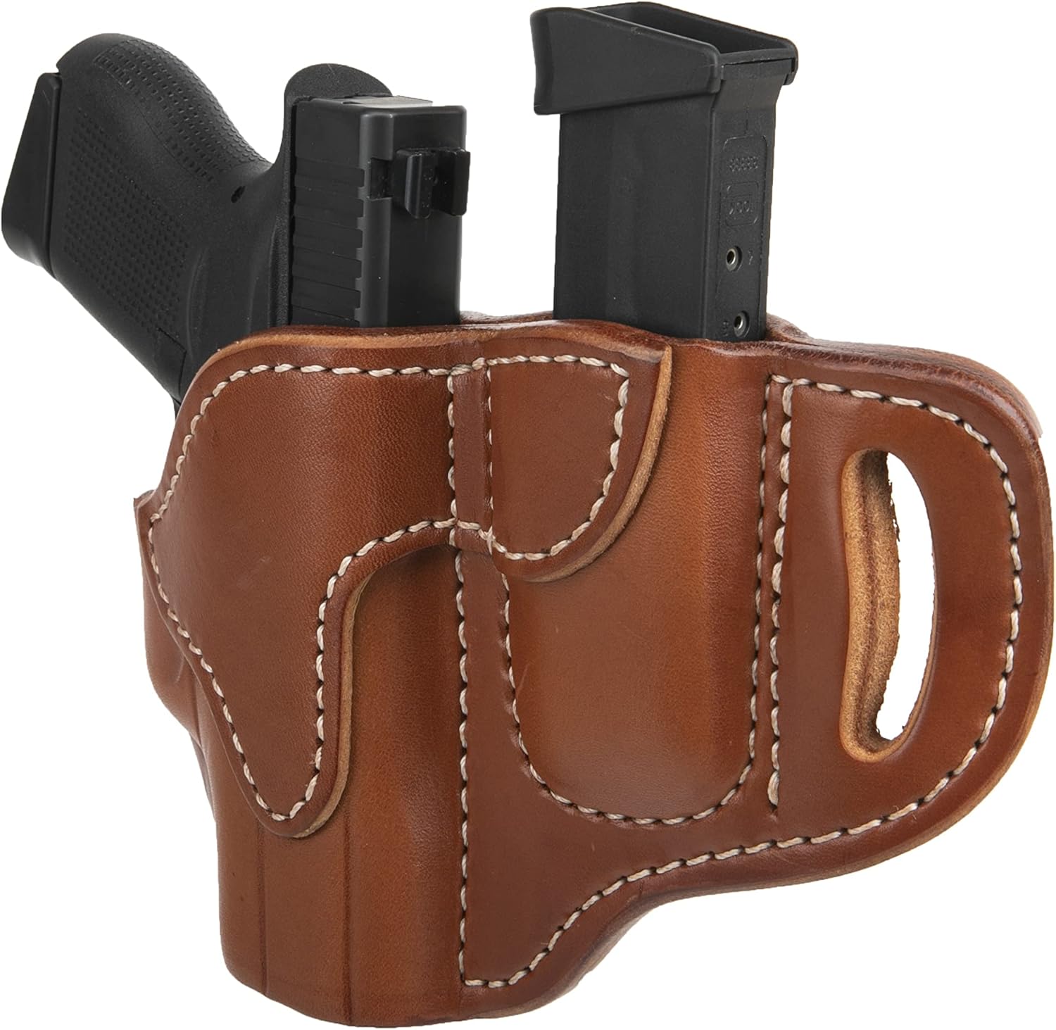 1791 Gunleather Funda G43, pistola de cuero OWB y funda Mag para cinturones. Compatible con Glock 43, Ruger LC9, SR22, Kimber Micro, Hellcat OSP y