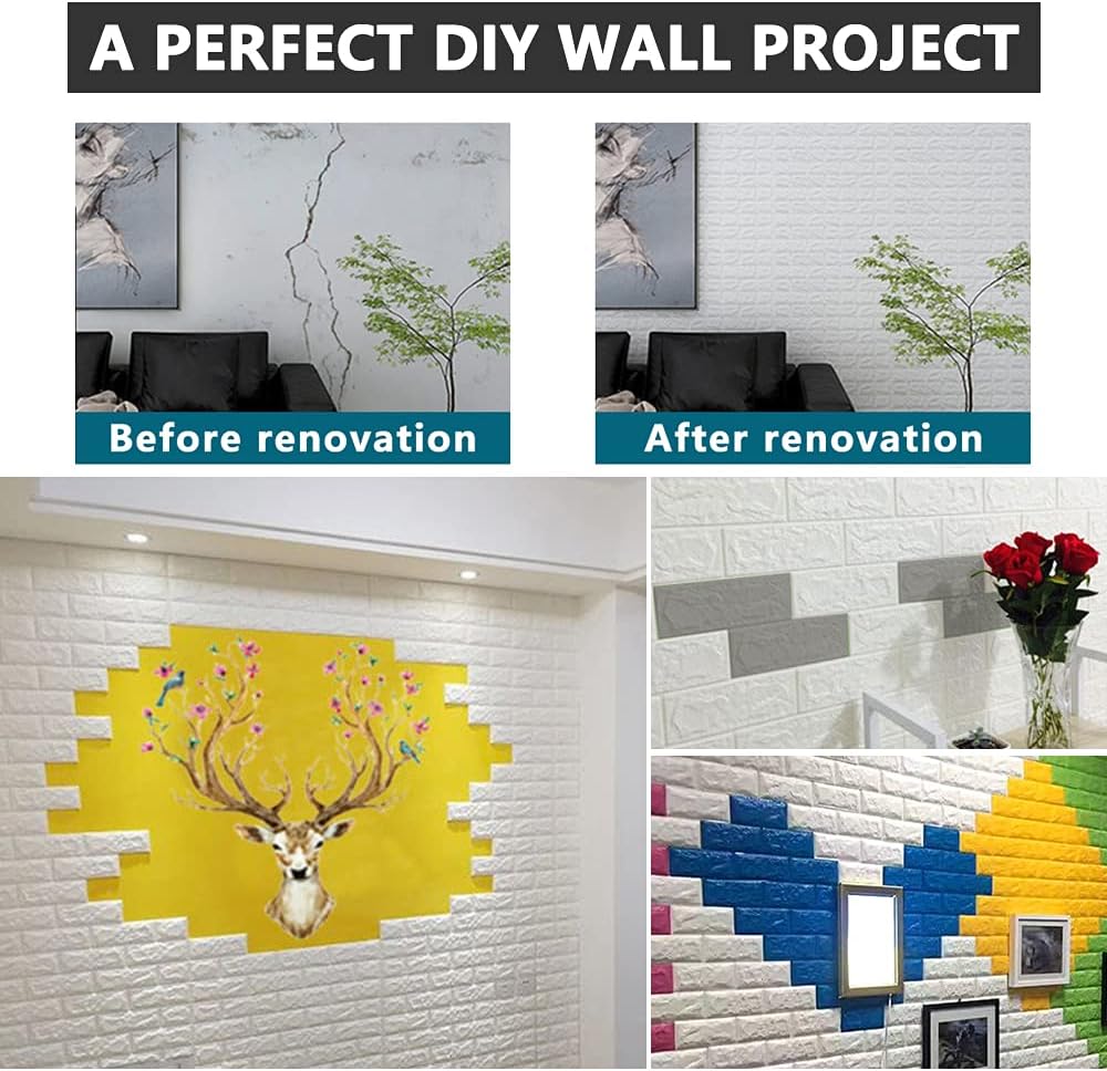 20 paneles de pared 3D plateados, cobertura de 29 pies cuadrados, adhesivo imprimible con paneles de pared de espuma de polietileno autoadhesivos