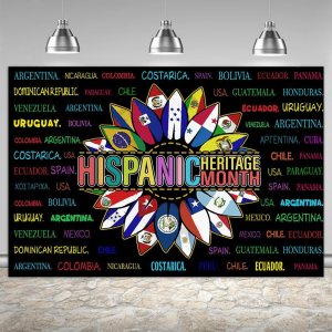 Ticuenicoa Fondo del Mes de la Herencia Hispana de 6 x 4 pies, pancarta del Mes de la Herencia Hispana, decoraciones latinoamericanas, aula de Ticuenicoa Fondo del Mes de la Herencia Hispana de 6 x 4 pies, pancarta del Mes de la Herencia Hispana, decoraciones latinoamericanas, aula de