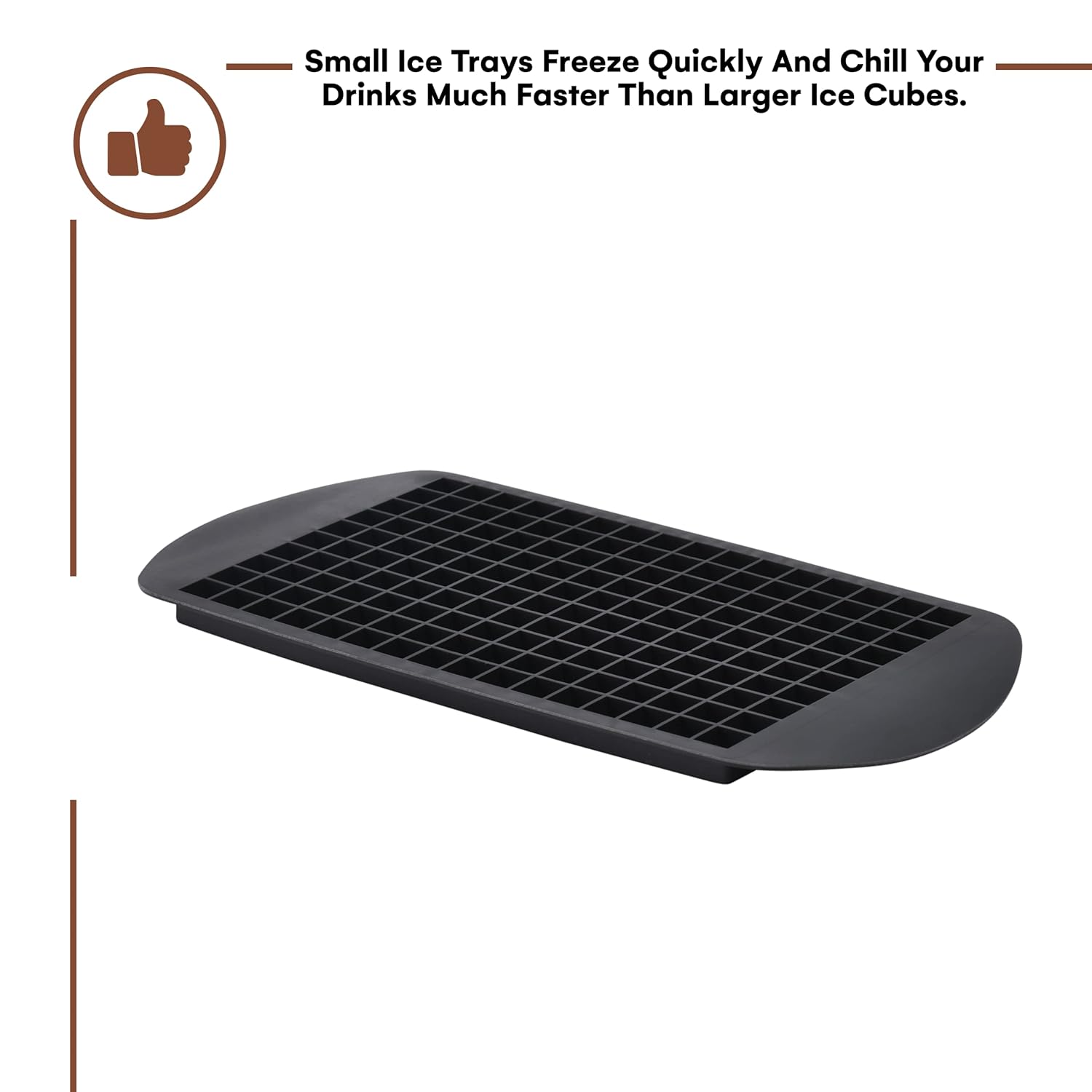 Bandejas de silicona para cubitos de hielo, molde para cubitos de hielo de fácil liberación de 9 x 5 pulgadas, bandeja de hielo negra duradera y