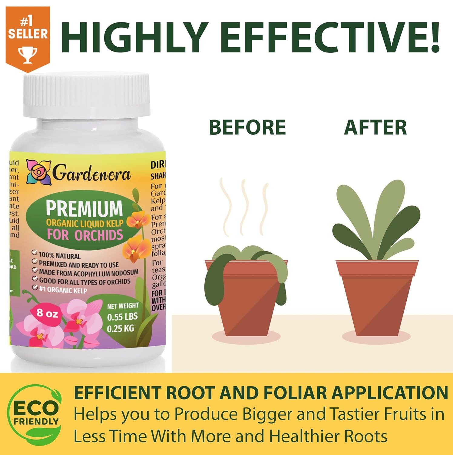Orchid Health Boost – 16 oz – Extracto concentrado de algas marinas y algas para orquídeas fuertes y resistentes
