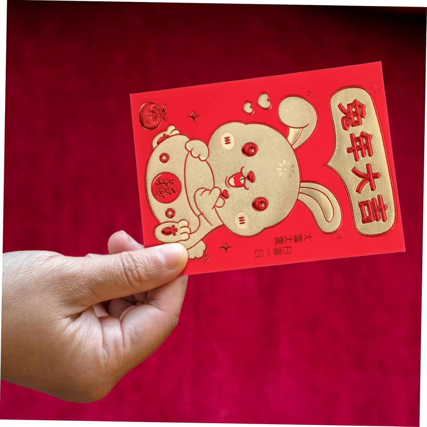 STOBOK 192 Pcs Year of The Rabbit Red Envelope Gift Cash Envelopes Money Envelopes New Year Red Envelopes Lunar Rabbit Hong Bao Rabbit Year Red