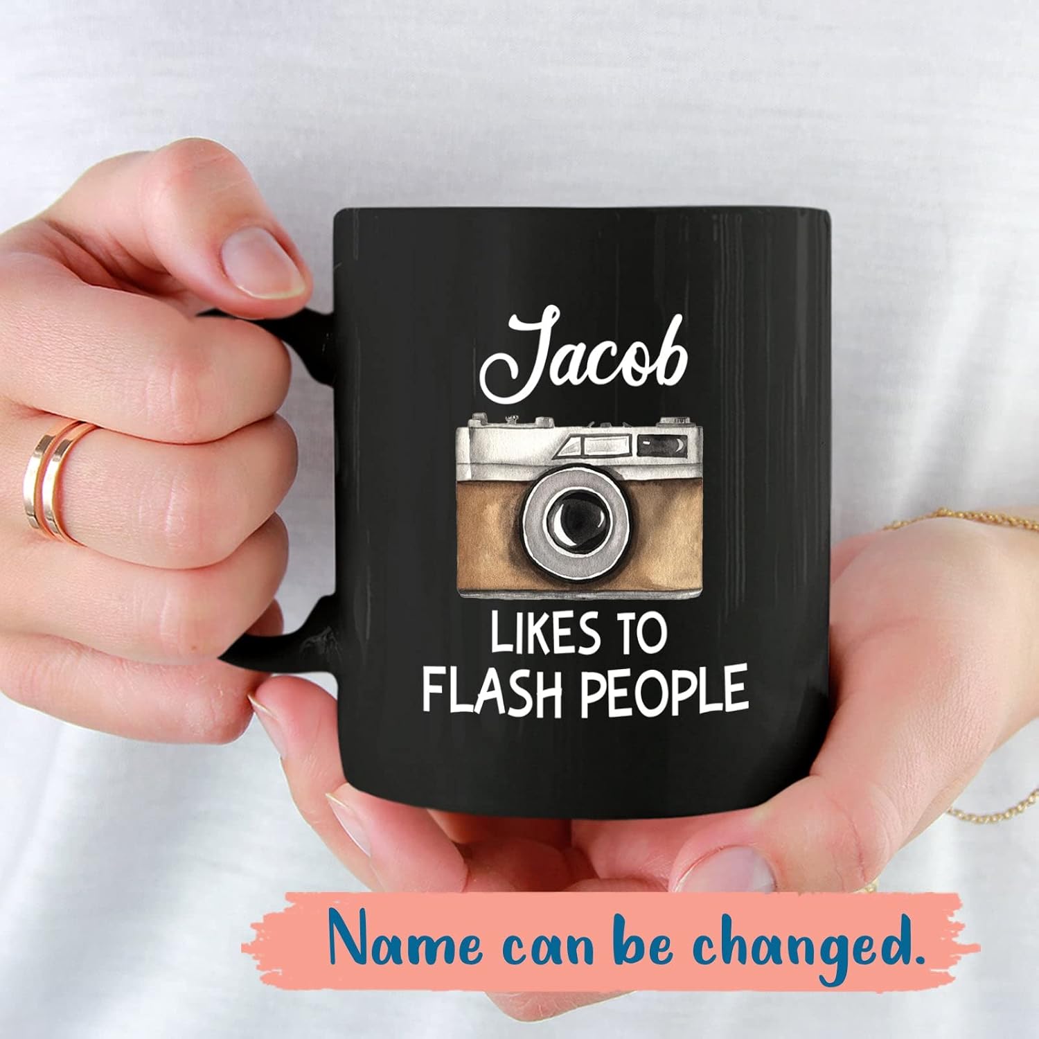 Taza de té con cámara personalizada, tazas de café personalizadas para fotógrafos, tazas de cerámica con gustos de personas flash, taza de café para