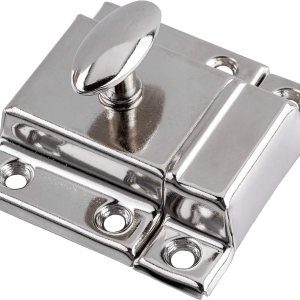 Pestillo de gabinete estampado grande niquelado – Pestillo de giro ovalado de reproducción antigua  UA-140-LPN (4) Pestillo de gabinete estampado grande niquelado – Pestillo de giro ovalado de reproducción antigua  UA-140-LPN (4)