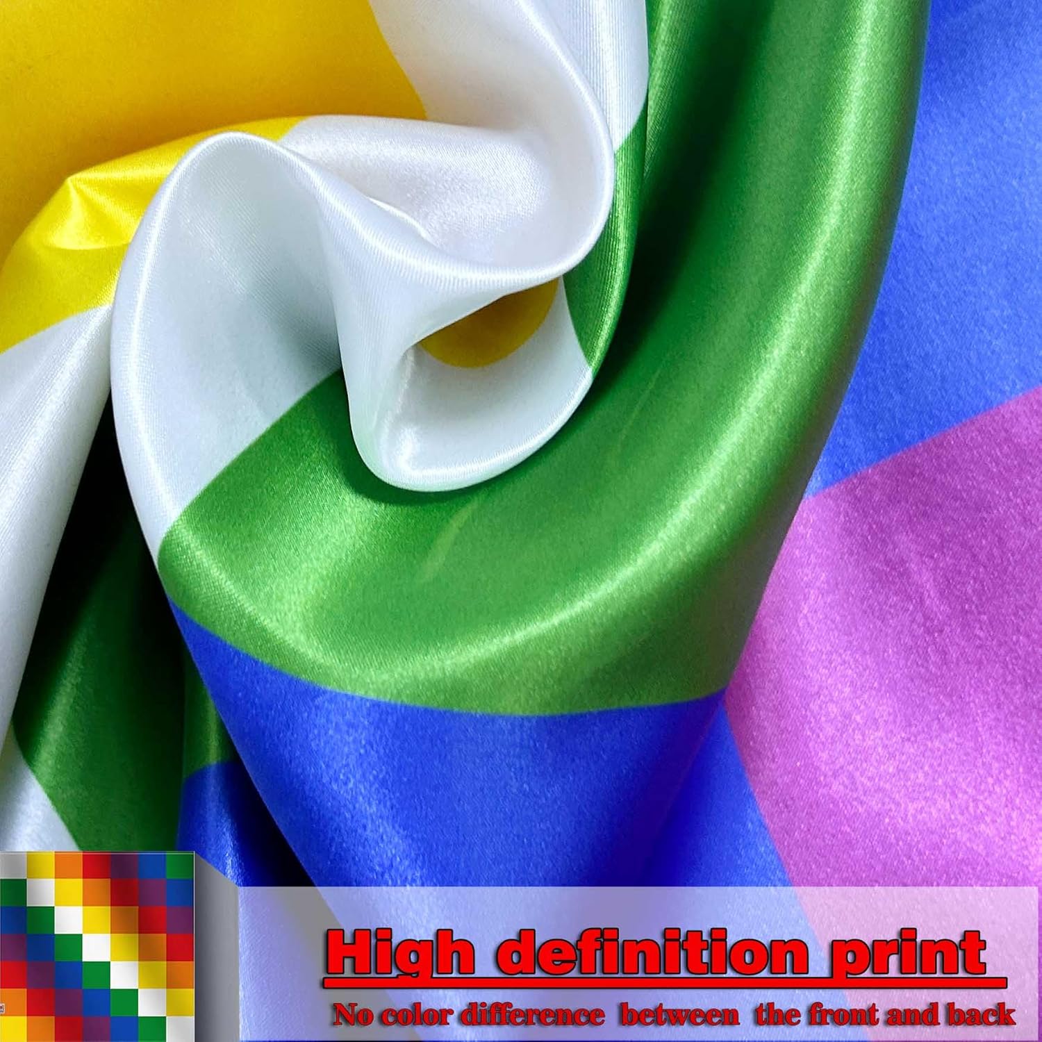 Aimara Wiphala Qullasuyu – Bandera tribal andina de 3 x 3 pies, grande de doble cara, tela de satén 100D para exteriores e interiores, 36 x 36