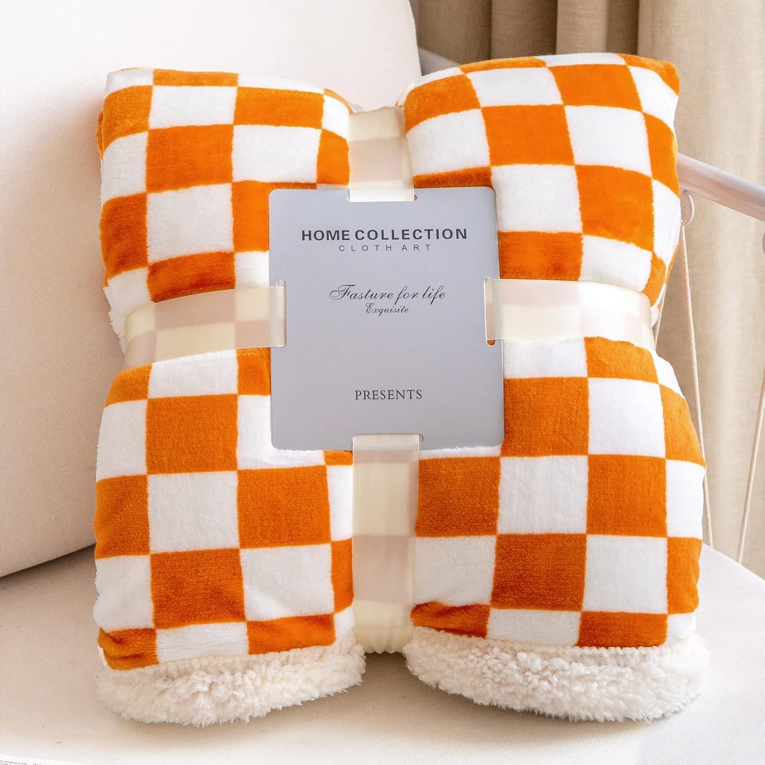 LOMAO Manta Sherpa de vellón con patrón de cuadros suave, gruesa manta para sofá y cama, lujosa, cálida y acogedora para todas las estaciones (color