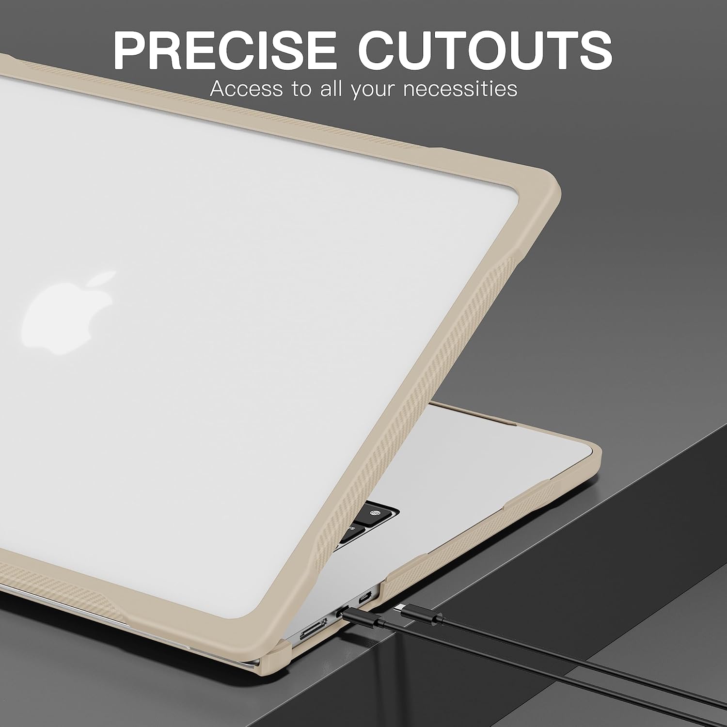 Batianda Funda de protección definitiva para MacBook Air de 15 pulgadas, modelo M2 A2941 2023, bordes de fibra de carbono mate, a prueba de golpes,