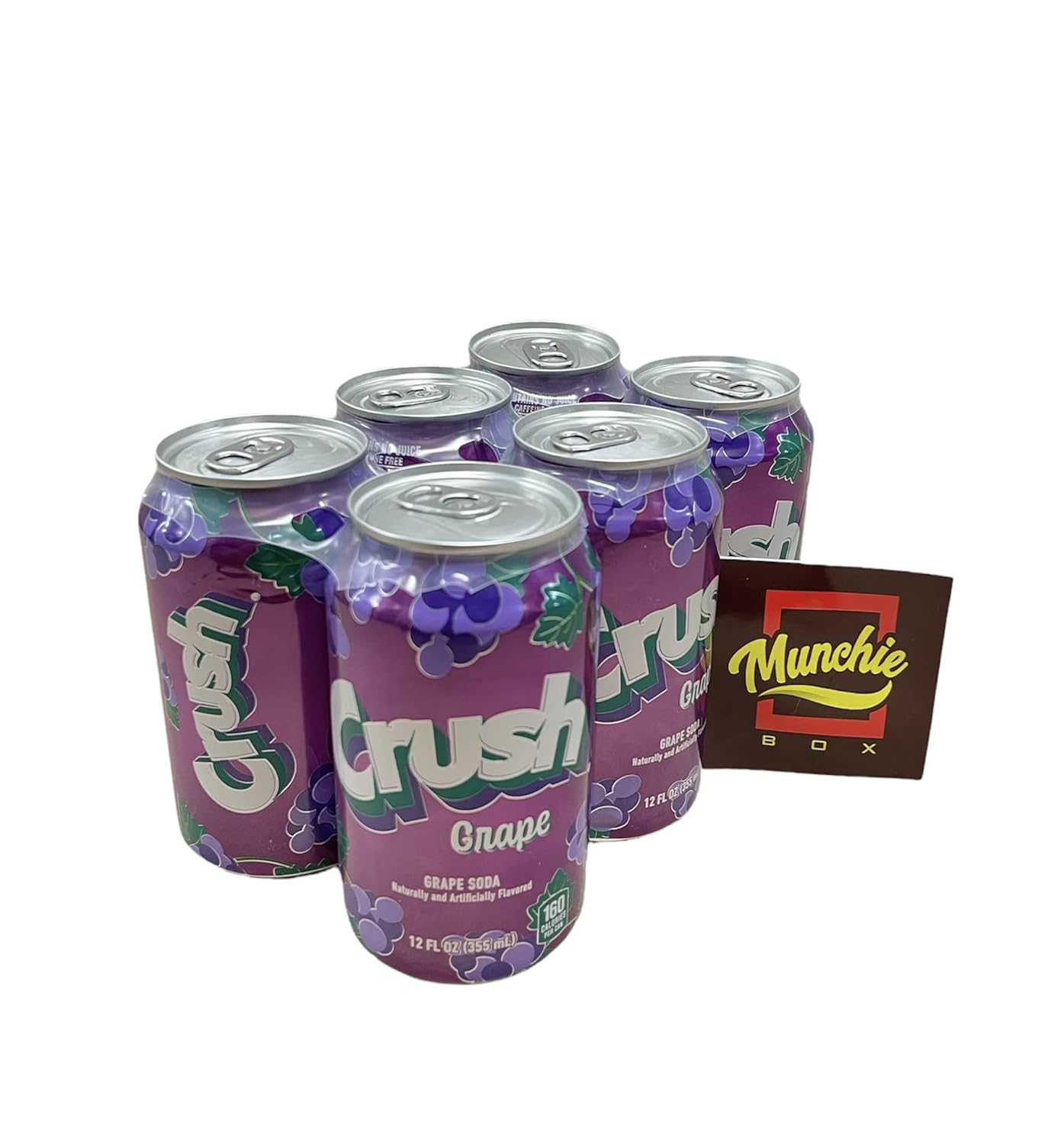 Crush Soda Munchie Box Reserve – Abastecido para tu placer – Latas o botellas (paquete de uva de (6) latas de 12 onzas)
